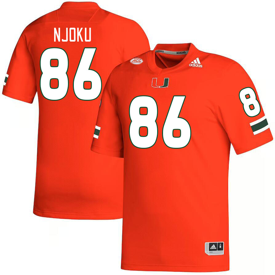 #86 David Njoku Miami Hurricanes Jerseys Football Stitched-Orange